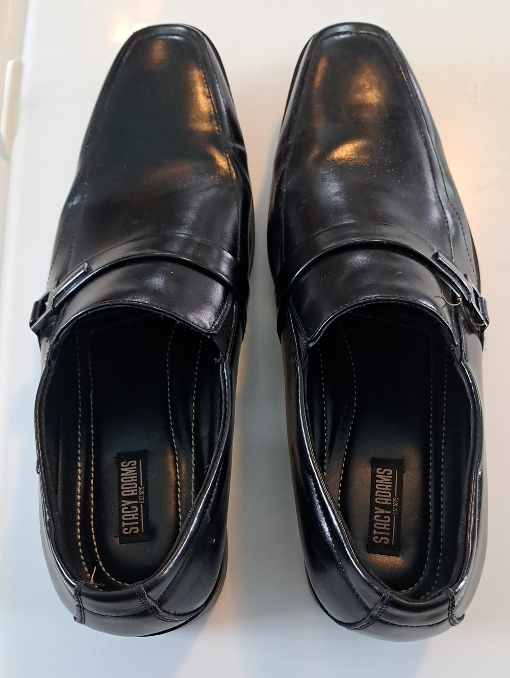 Stacy Adams Black Leather Monk Strap Dress Shoes Size 13m